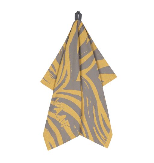 Theedoek I Love Zebra Grey/Yellow