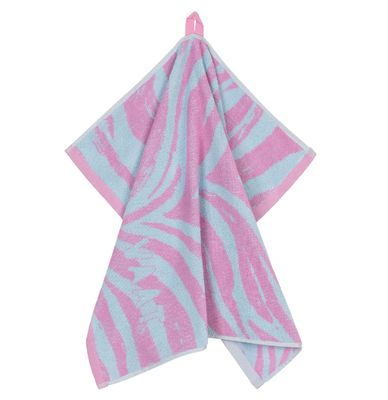 Keukenhanddoek I Love Zebra Fuchsia/Pastelblauw