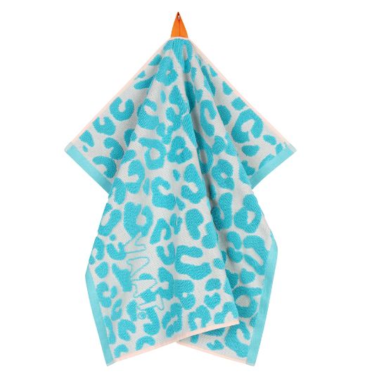 Keukenhanddoek I Love Leopard Turquoise/Soft Pink