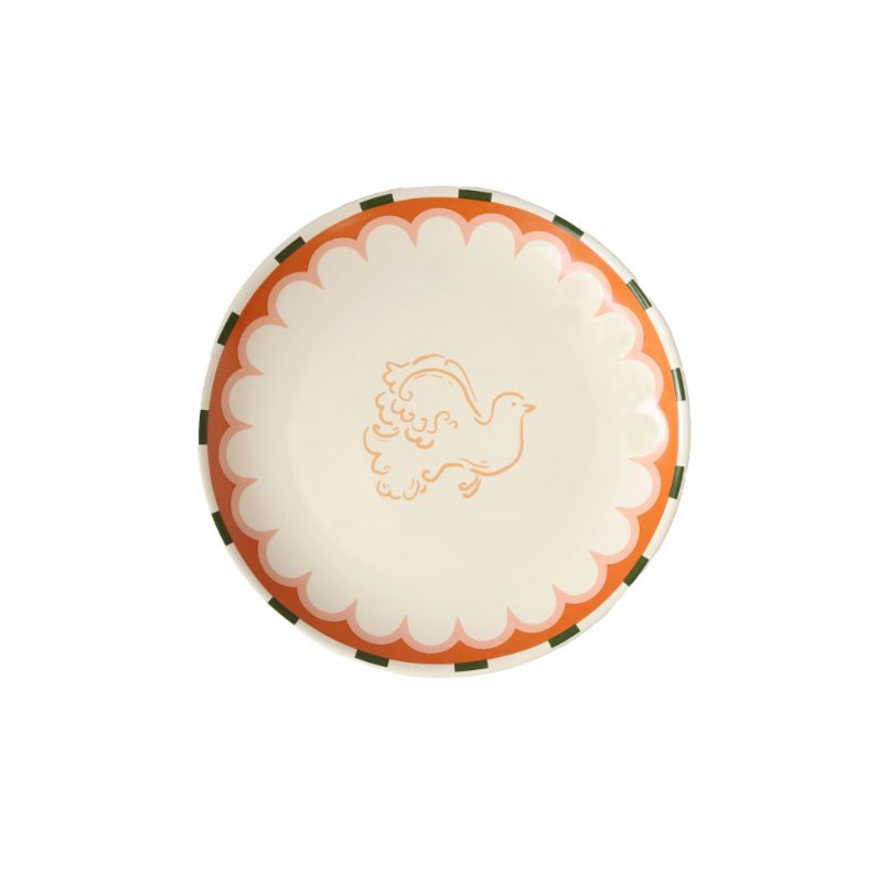 Serving Plate Orange Bird