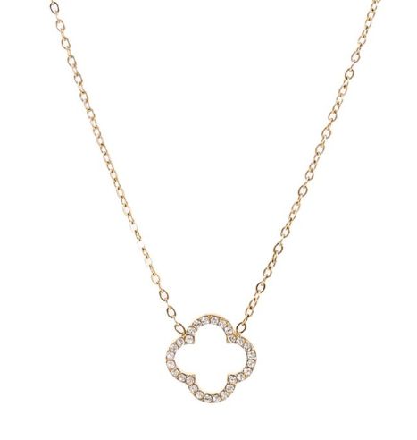 Sparkly Clover Necklace - N56396-2