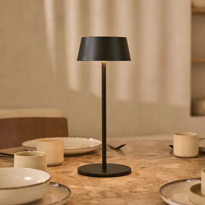 Hugo  Midnight Black Rechargeable Table Lamp