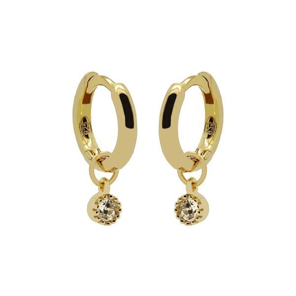 Hinged Hoops Symbols Dotty Zirconia Champagne