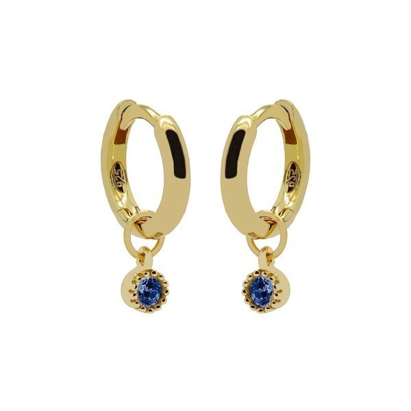 Hinged Hoops Symbols Dotty Zirconia Blue