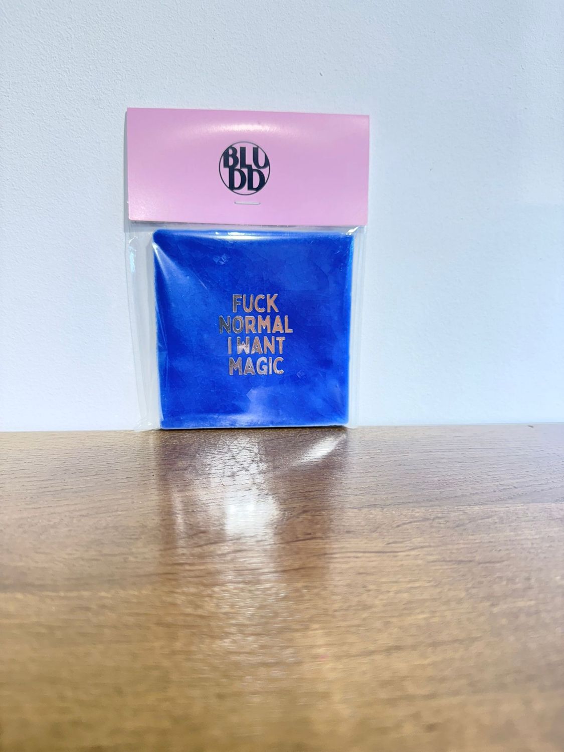 Tegel F*ck Normal I Want Magic - Blauw/Zilver