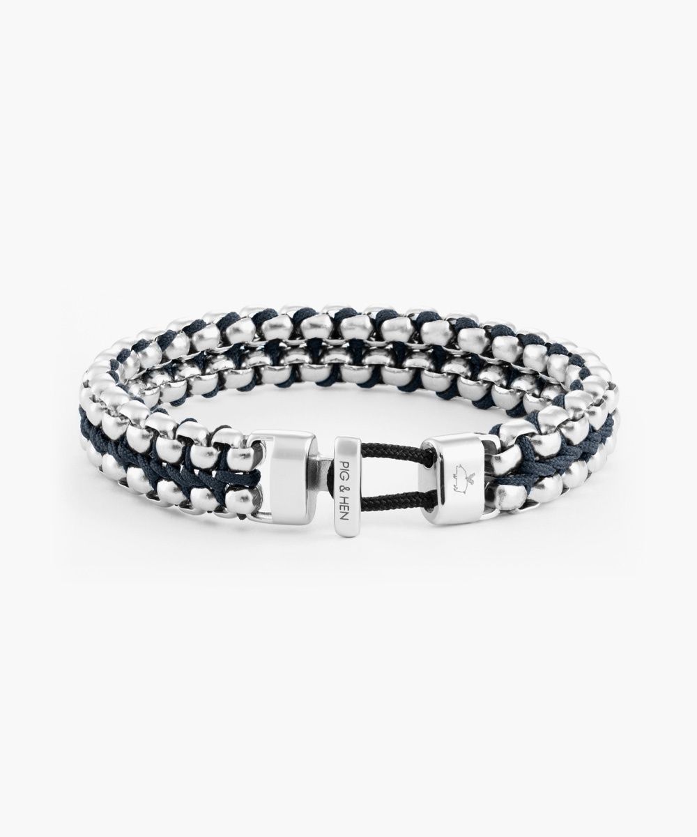 P51 -163000 Catena Venetian DBL Navy | Silver, Size: L - 20cm