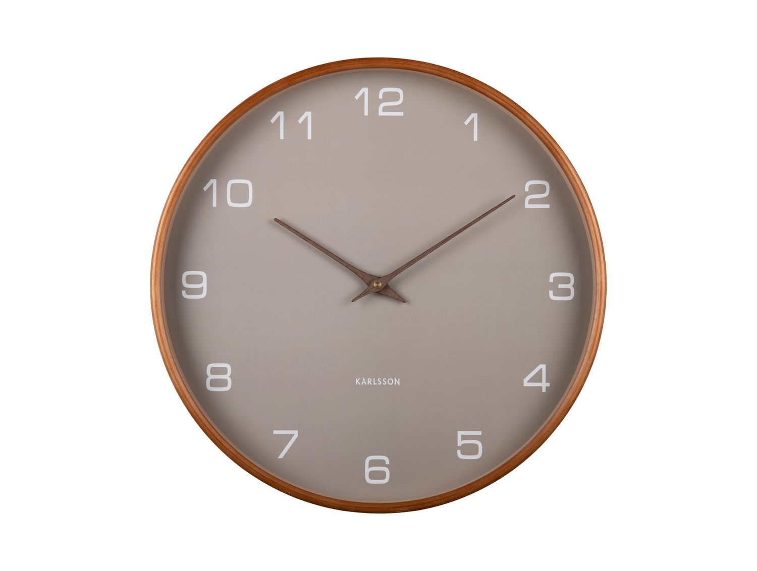 Wall Clock Acento Wood Light Grey