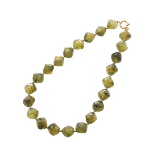 Big Diamond Stones Necklace - Olive