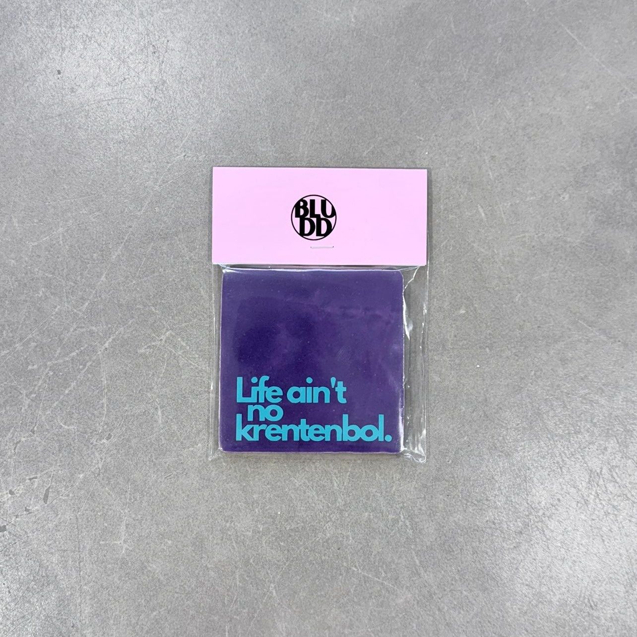 Tegel Life Ain't No Krentenbol - Paars/Turquoise