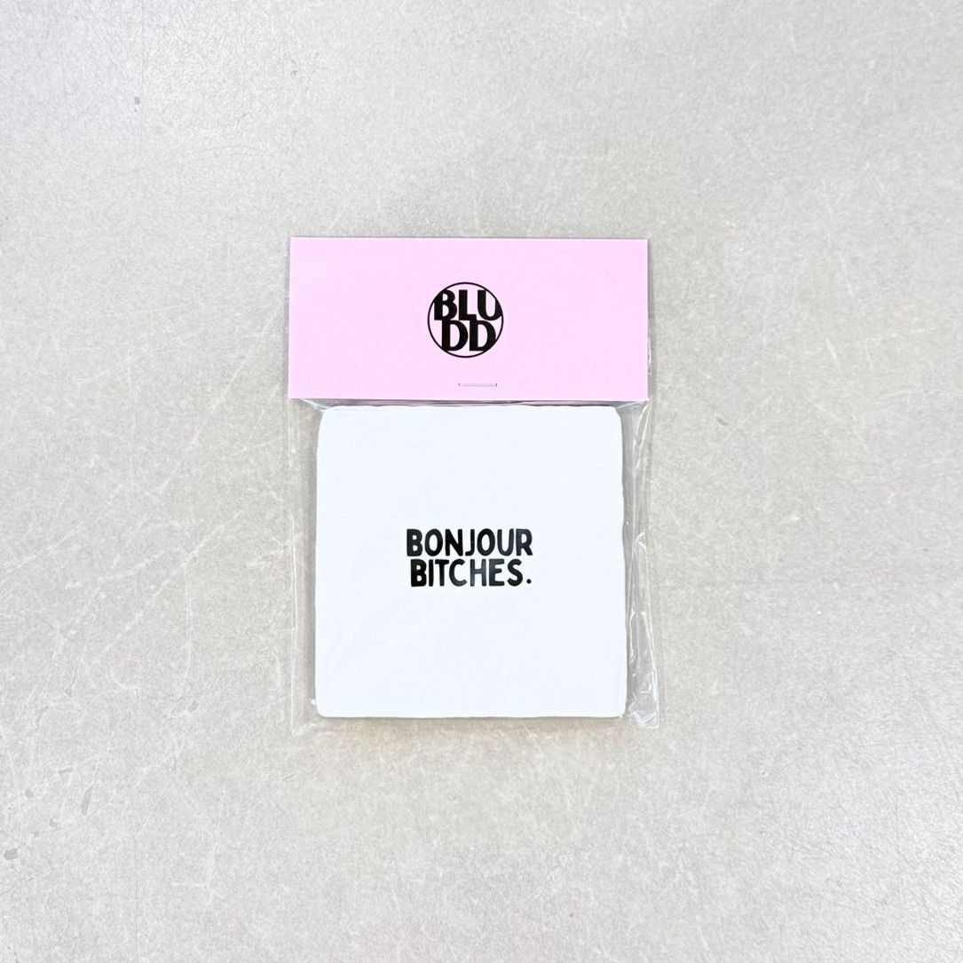 Tegel Bonjour Bitches - Wit/Zwart