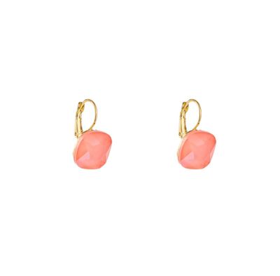 Square Stone Earring Coral