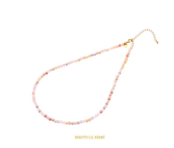 Beads Necklace 4mm Coral Mix