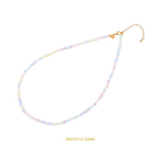 Beads Necklace 4mm Blue Mix