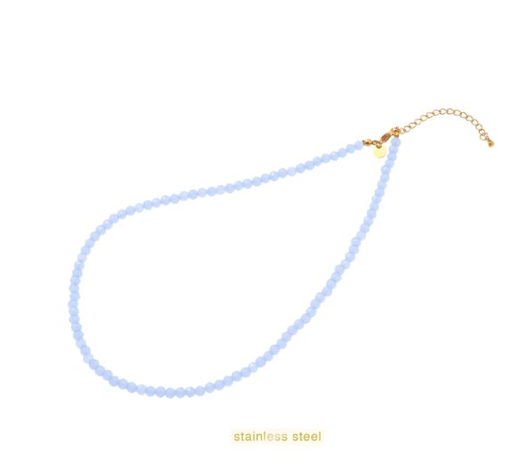 Beads Necklace 4mm Blue