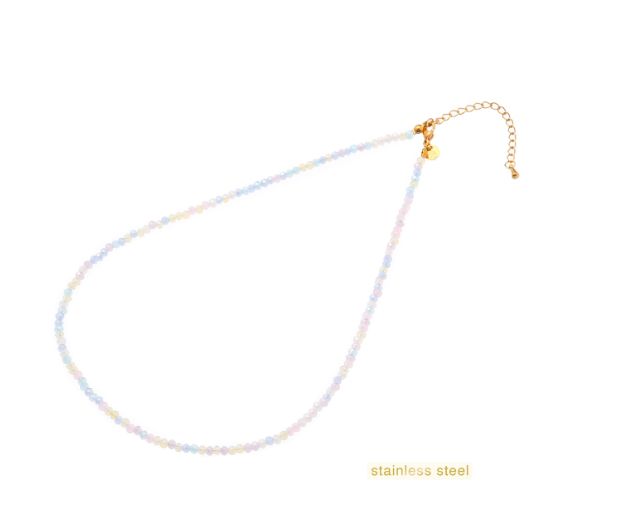 Beads Necklace 2mm Blue Mix