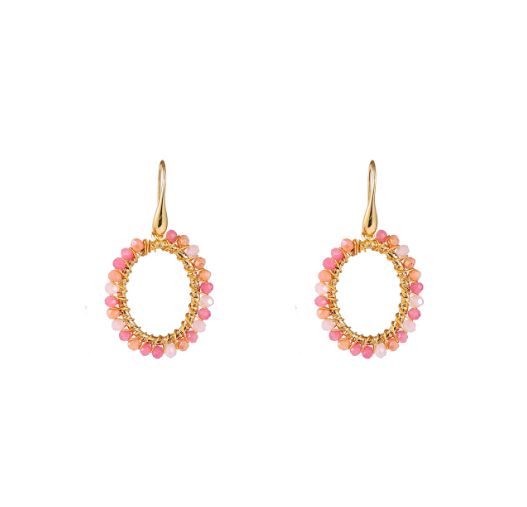 Oval Dangle - Pastel Pink