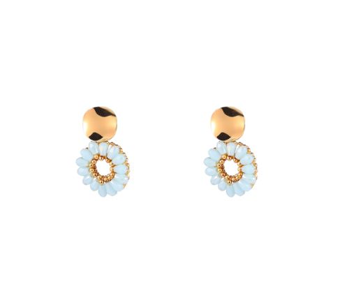 Round Stud Dangle - Sky Blue