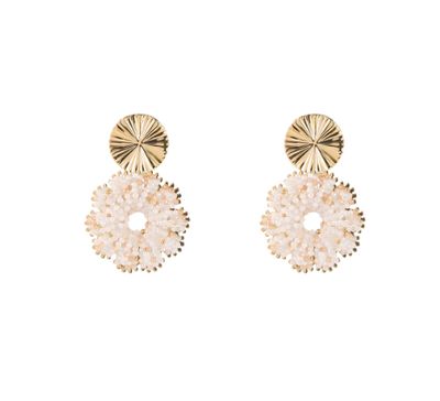2 Suns Earring - White