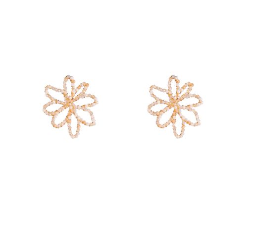Big Flower Stud - White