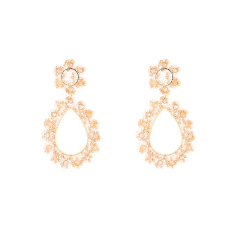 Lace Flower Dangle - White Mocca