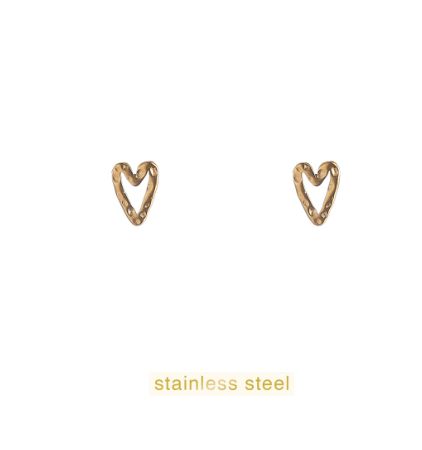 Hammered Heart Stud
