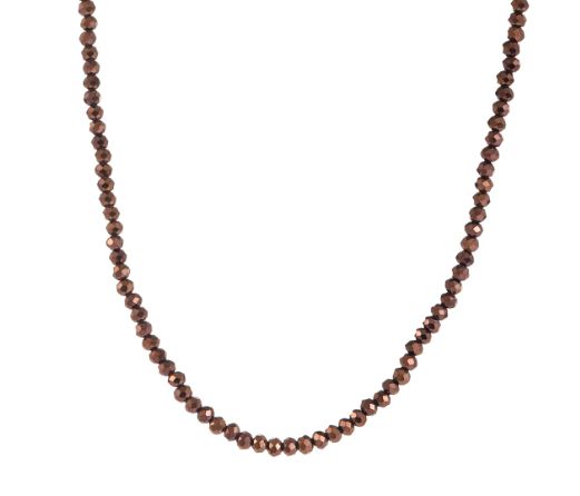 Beads Necklace - 4mm - Brown
