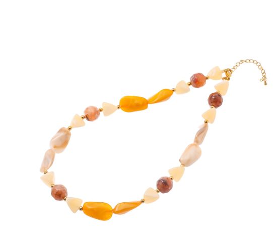 Long Beads Necklace - Yellow