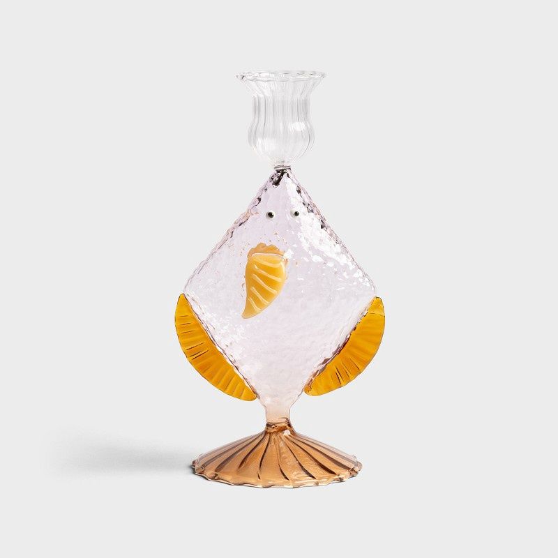 Candle Holder Fish Pink