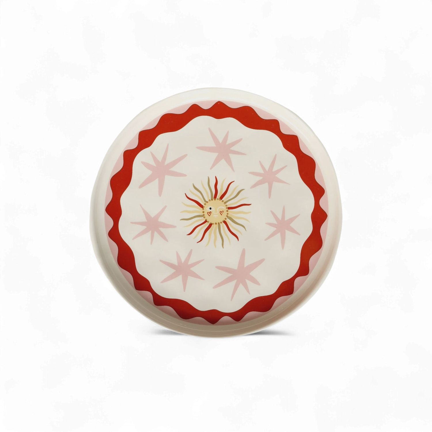 Plate Sun with Pink Stars
