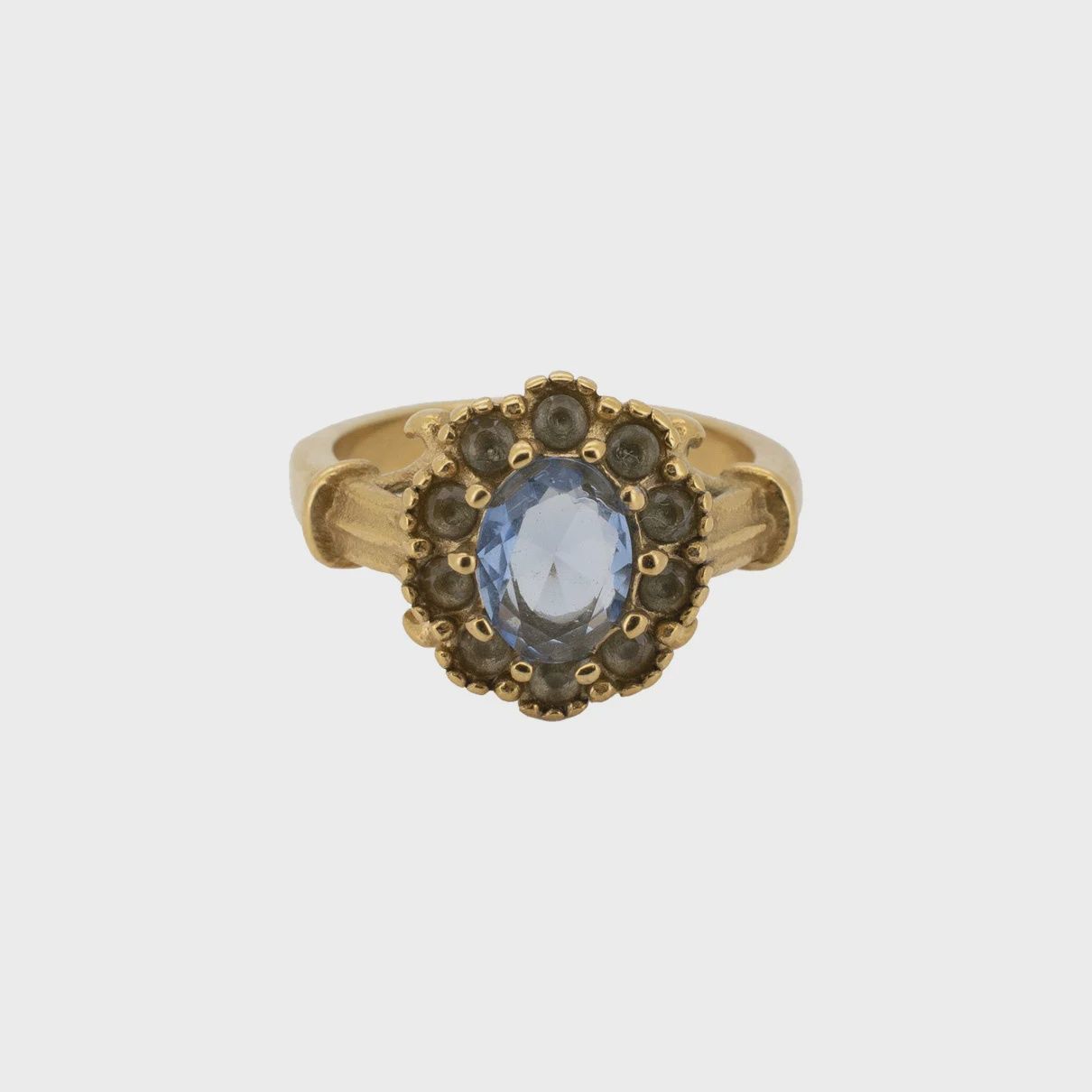 Ring Flower Halo - Blue, Size: 17.25