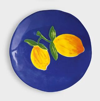 Plate Lemon Full Colour Blue