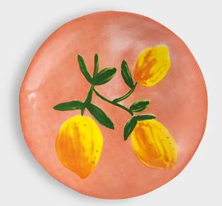 Plate Lemon Full Colour Pink