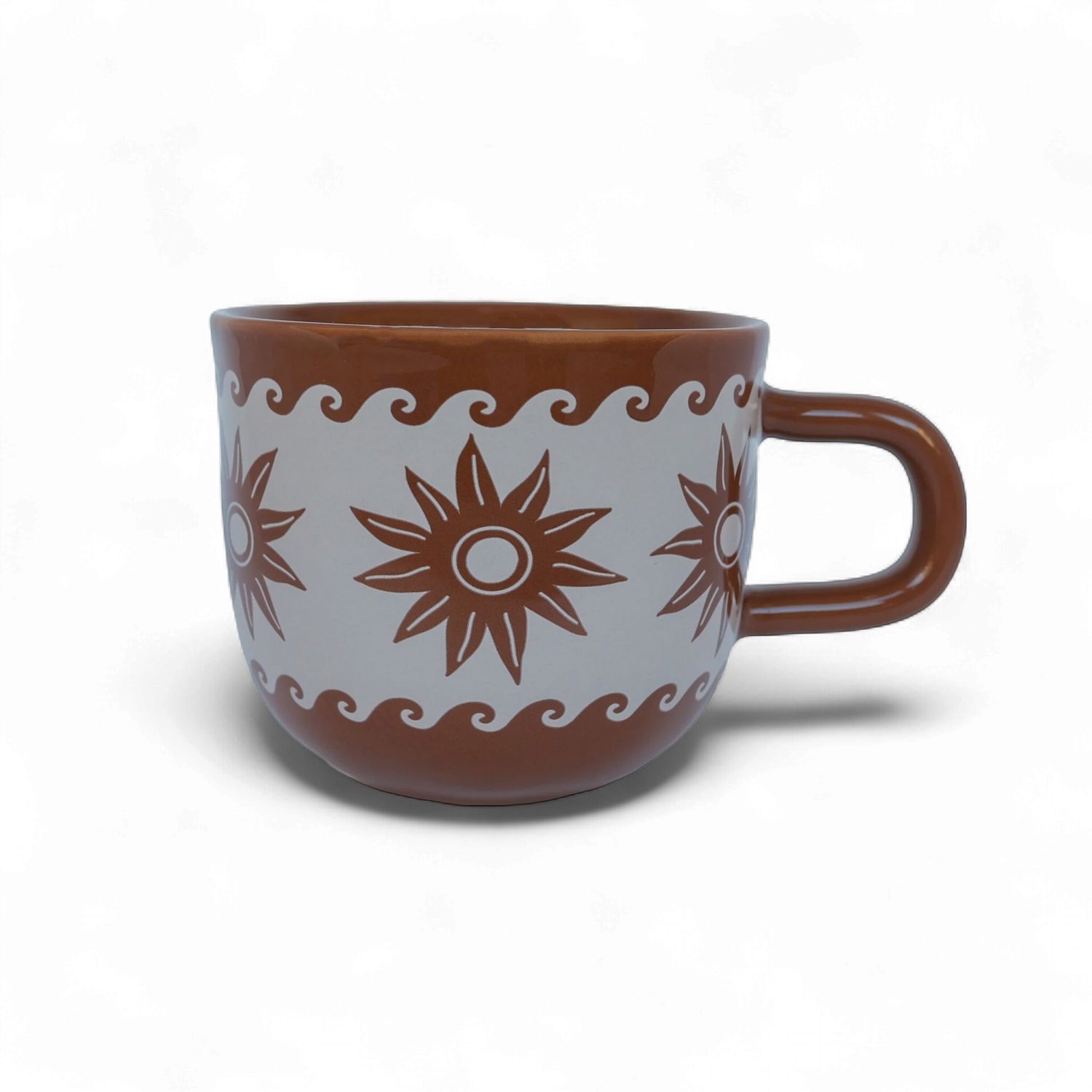 Mug Stars and Waves Brown