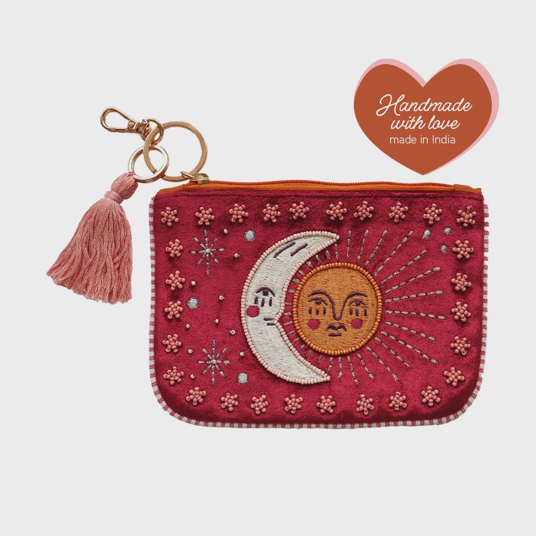 Small Beaded Pouch - Sun &amp; Moon