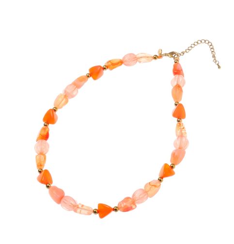 Long Stones Necklace - Pink