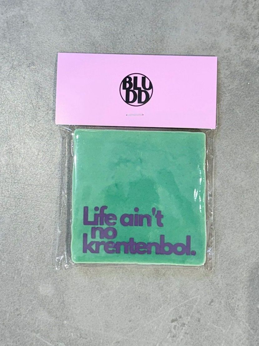 Tegel Life Ain´t No Krentenbol - Mintgroen/Aubergine
