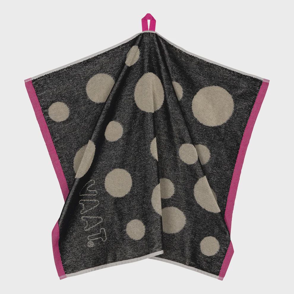 Keukenhanddoek Dots Black/Sand