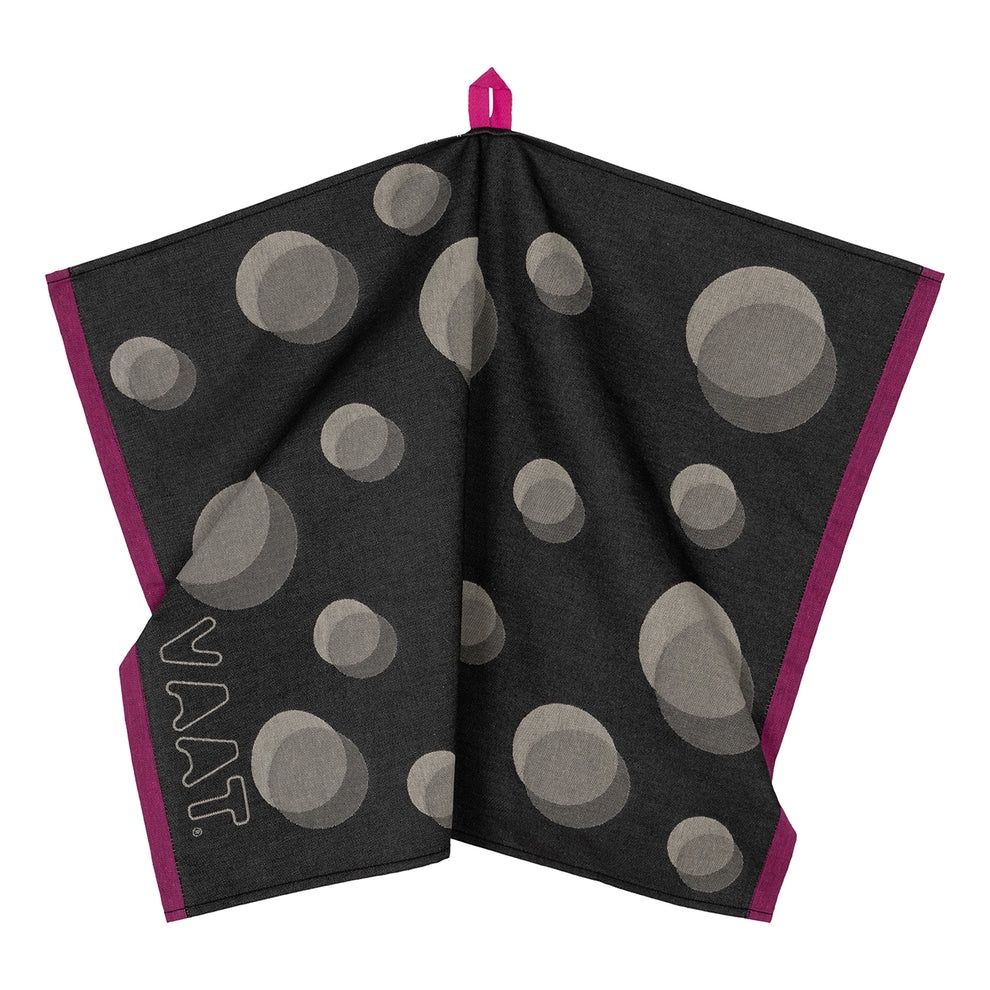 Theedoek Dots Black/Sand