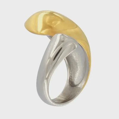 Courage  2-Tone Ball Ring Verguld