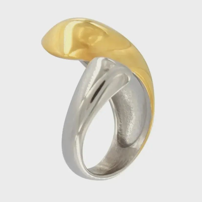 Courage  2-Tone Ball Ring Verguld, Size: S