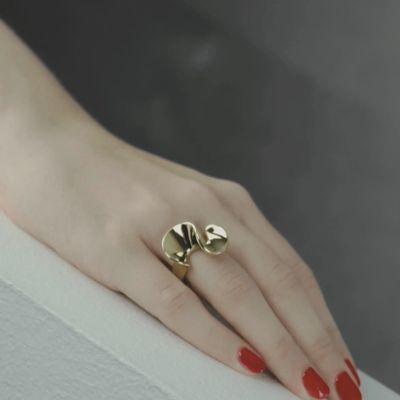 Courage Wave Ring 18K Goldplated