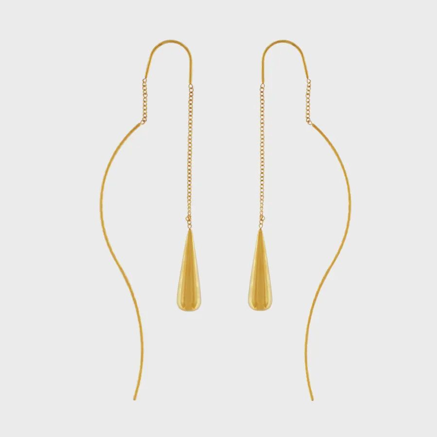 Passion Gladde Druppelkettingoorbel Gold Plates