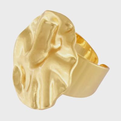 Elysian IN:STORE Verstelbare  Curve Ring Goud Verguld