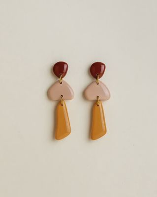 Earrings Luna - Burgundy / Blush / Marigold