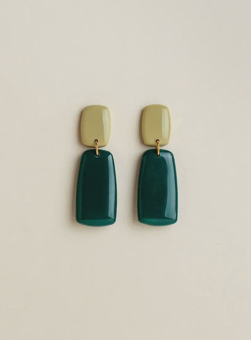 Earrings Juna - Avocado / Pine