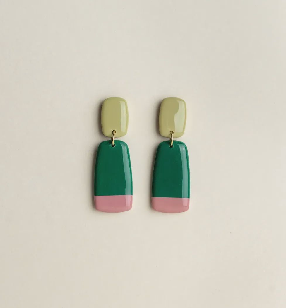 Earrings Juna - Avocado / Emerald / Bloom