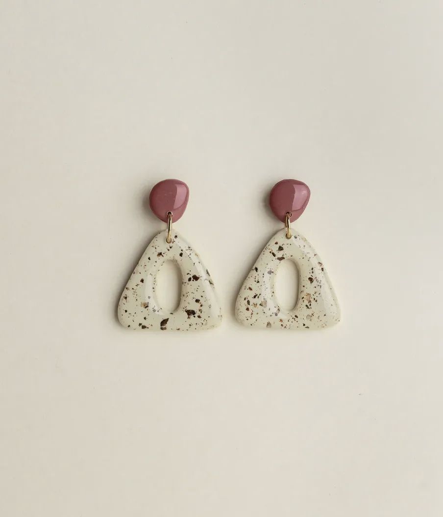 Earrings Nova - Mauve / Ivory