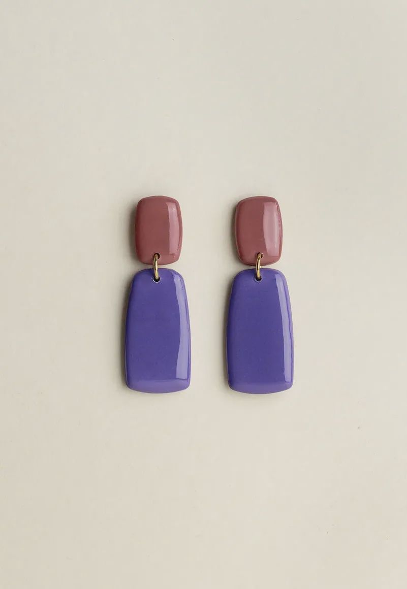 Earrings Juna - Mauve / Blueberry