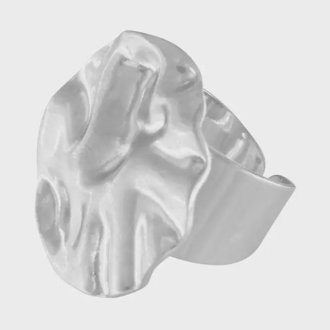 Elysian IN:STORE Verstelbare Curve Ring Zilver Plating