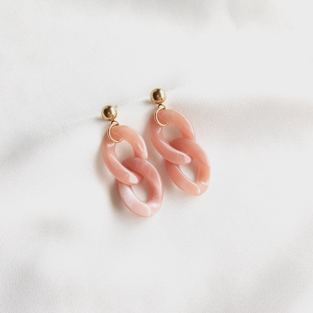 Earring Vintage Marble Pink